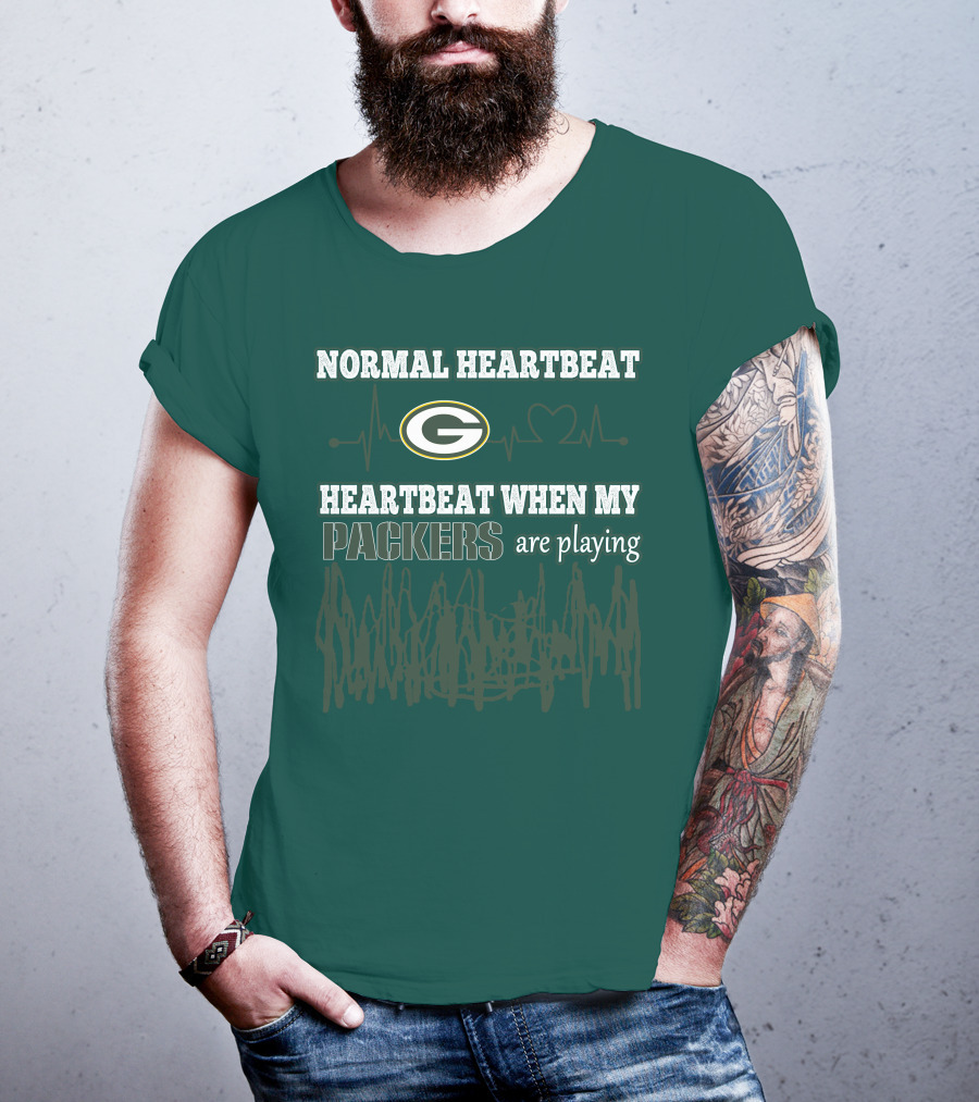 Normal Heartbeat Heartbeat When My Packers Are Playing T-Shirt