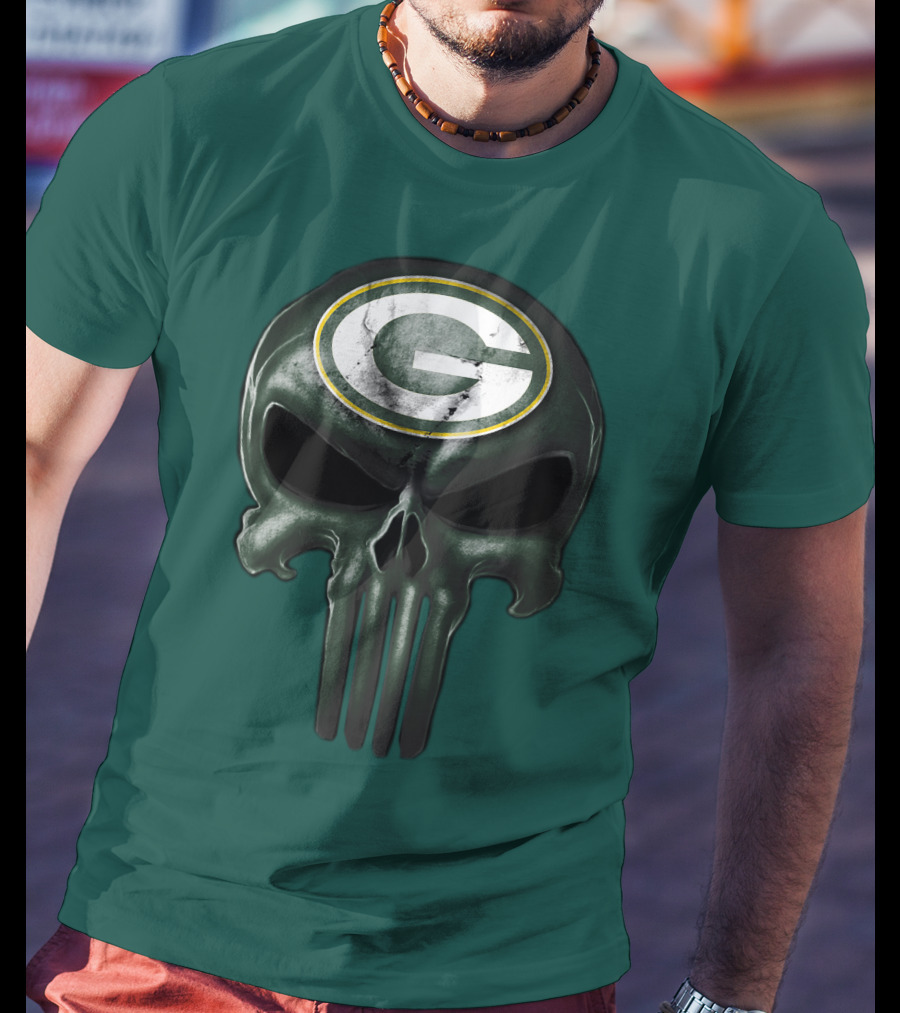 Green Bay Packers Skull T-Shirt