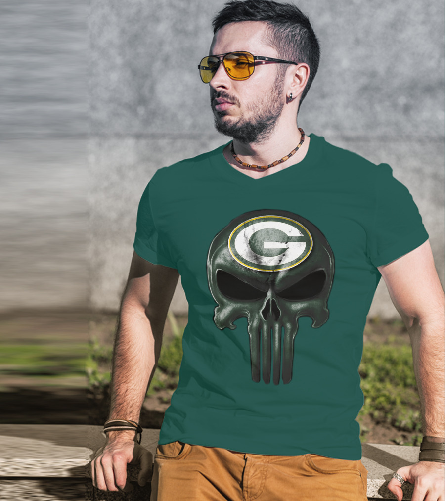Green Bay Packers Skull T-Shirt