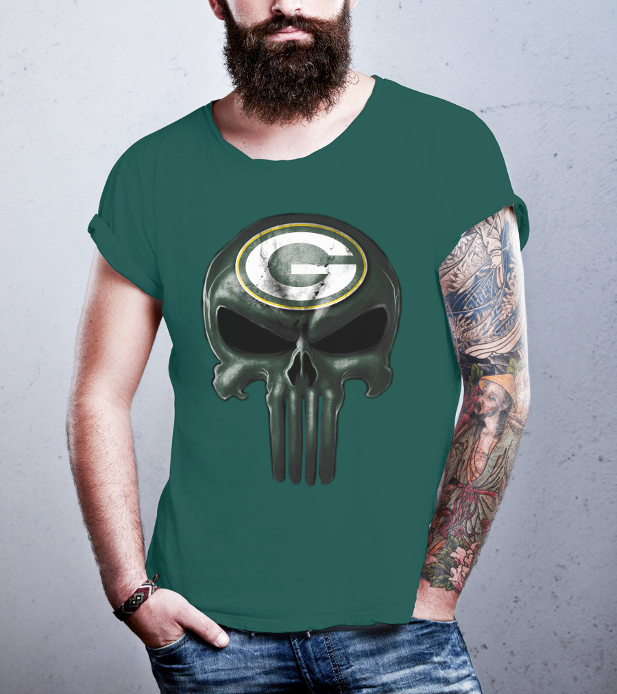Green Bay Packers Skull T-Shirt