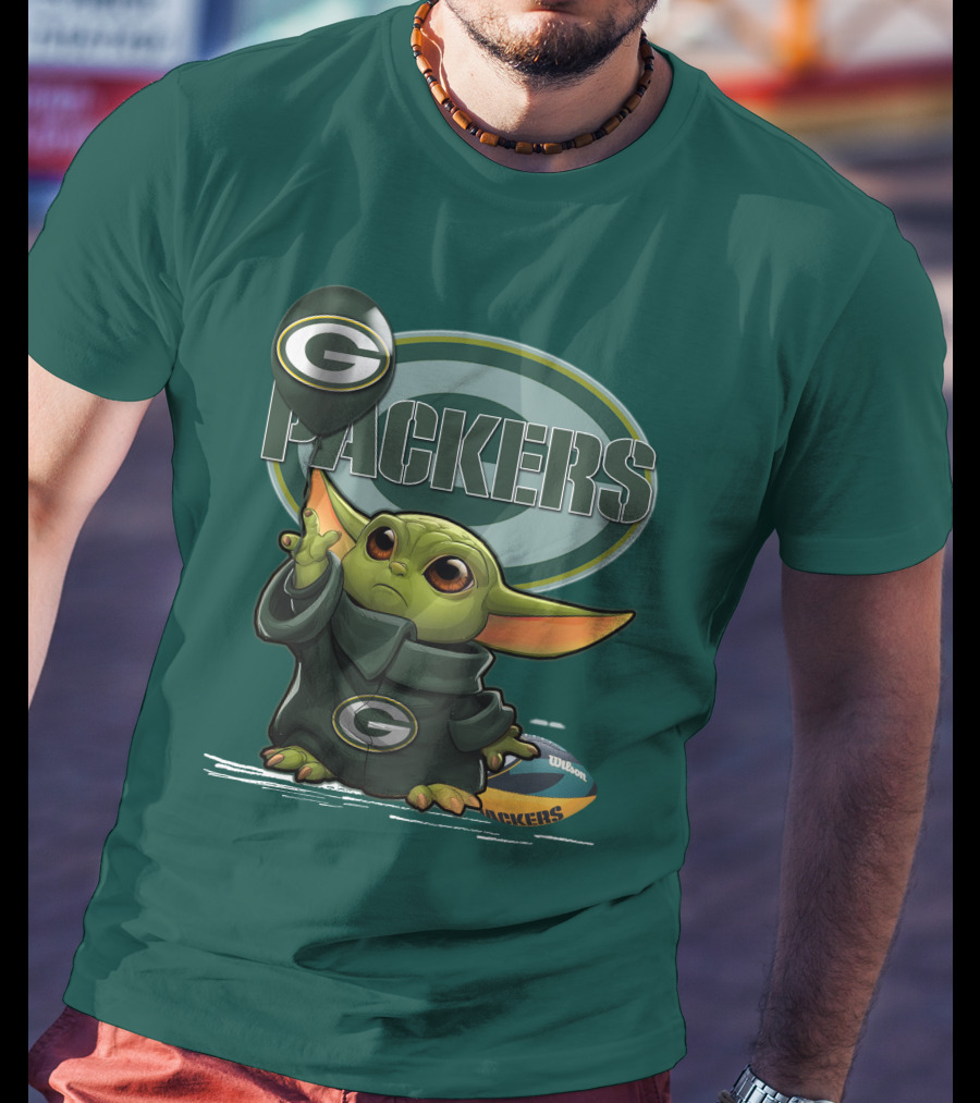 Yoda V1 Green Bay Packers Football Wilson T-Shirt