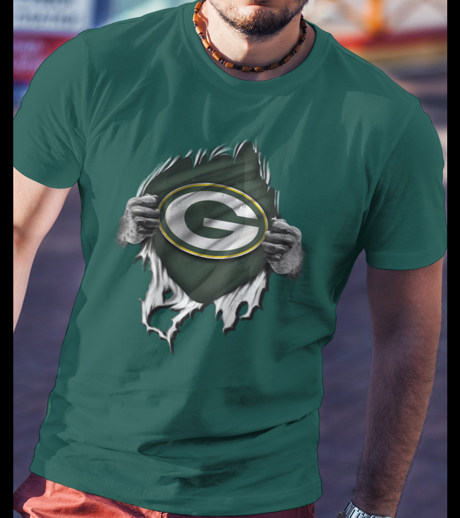 Green Bay Packers Torn Logo Superfan T-Shirt