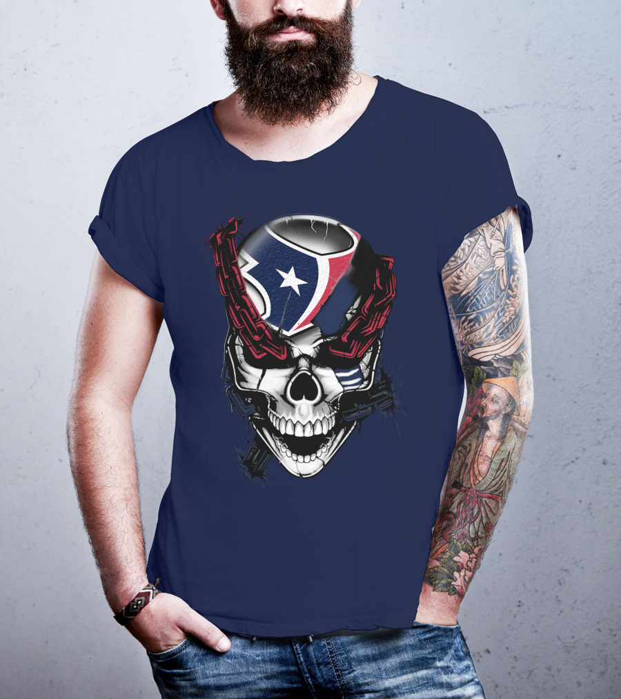 Houston Texans Skull With Chains T-Shirt