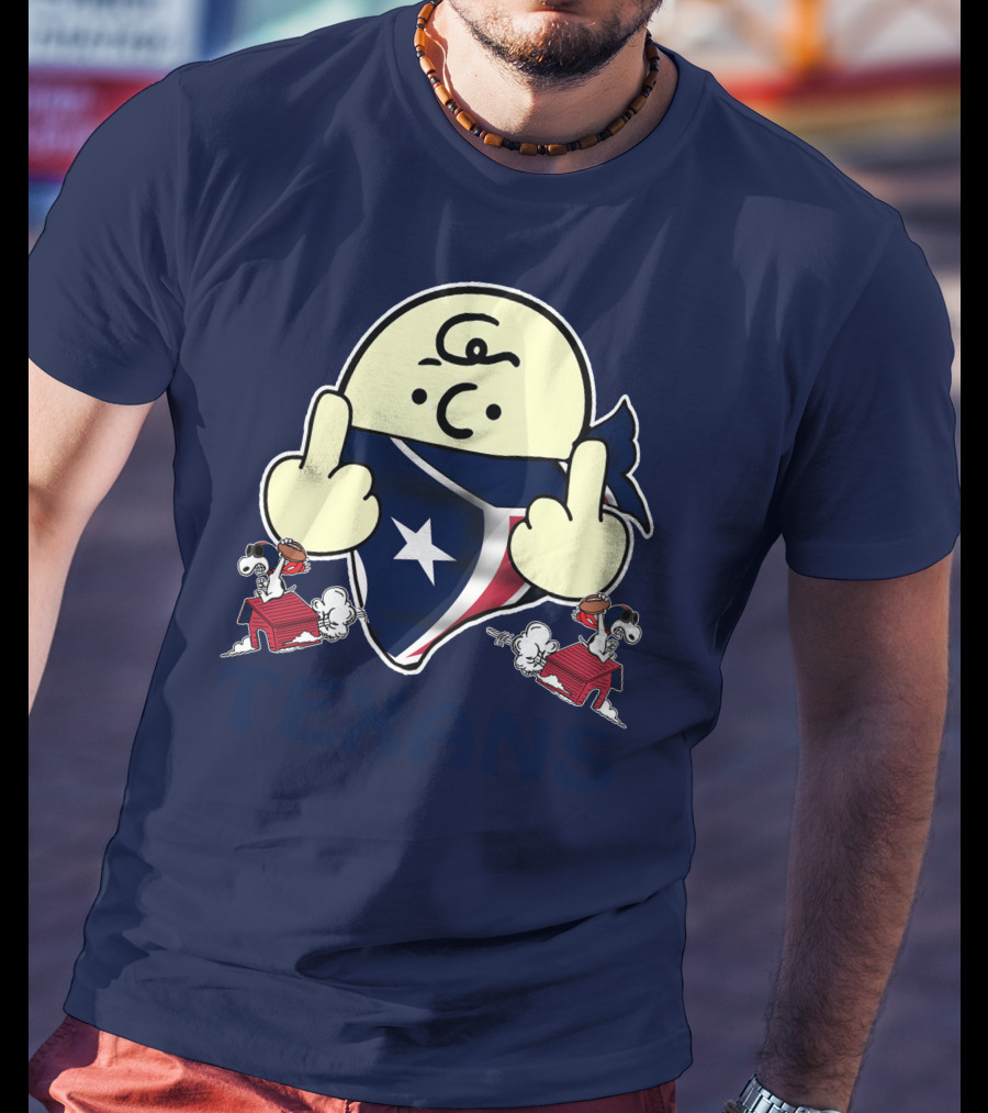Houston Texans Snoopy Middle Finger T-Shirt