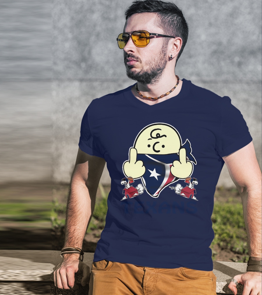Houston Texans Snoopy Middle Finger T-Shirt