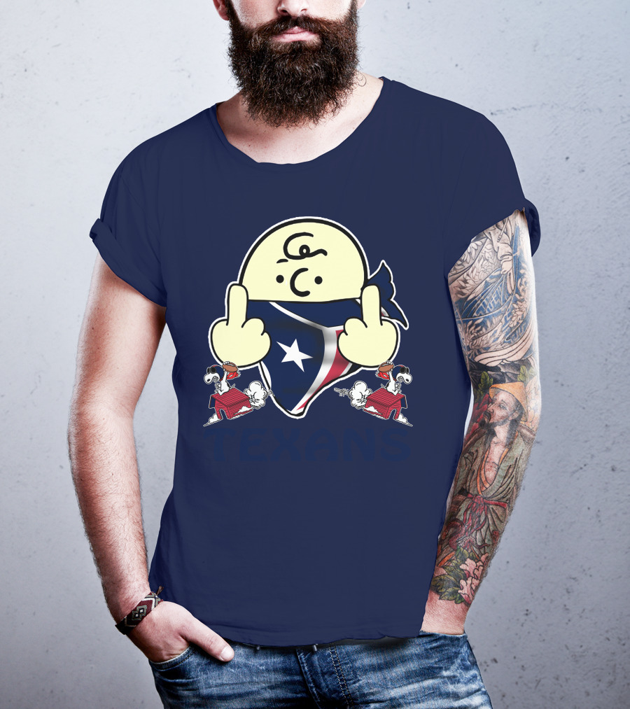 Houston Texans Snoopy Middle Finger T-Shirt