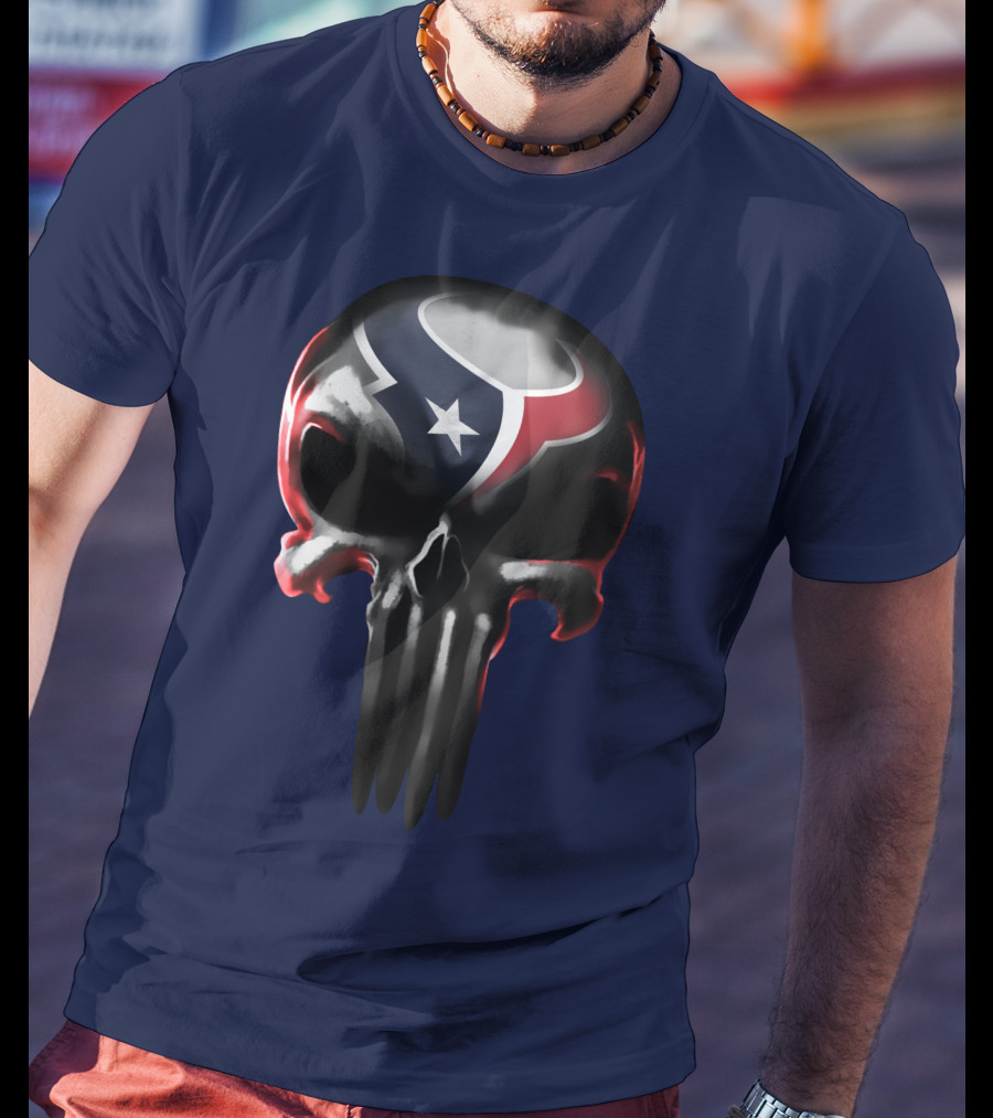 Houston Texans Punisher Skull T-Shirt