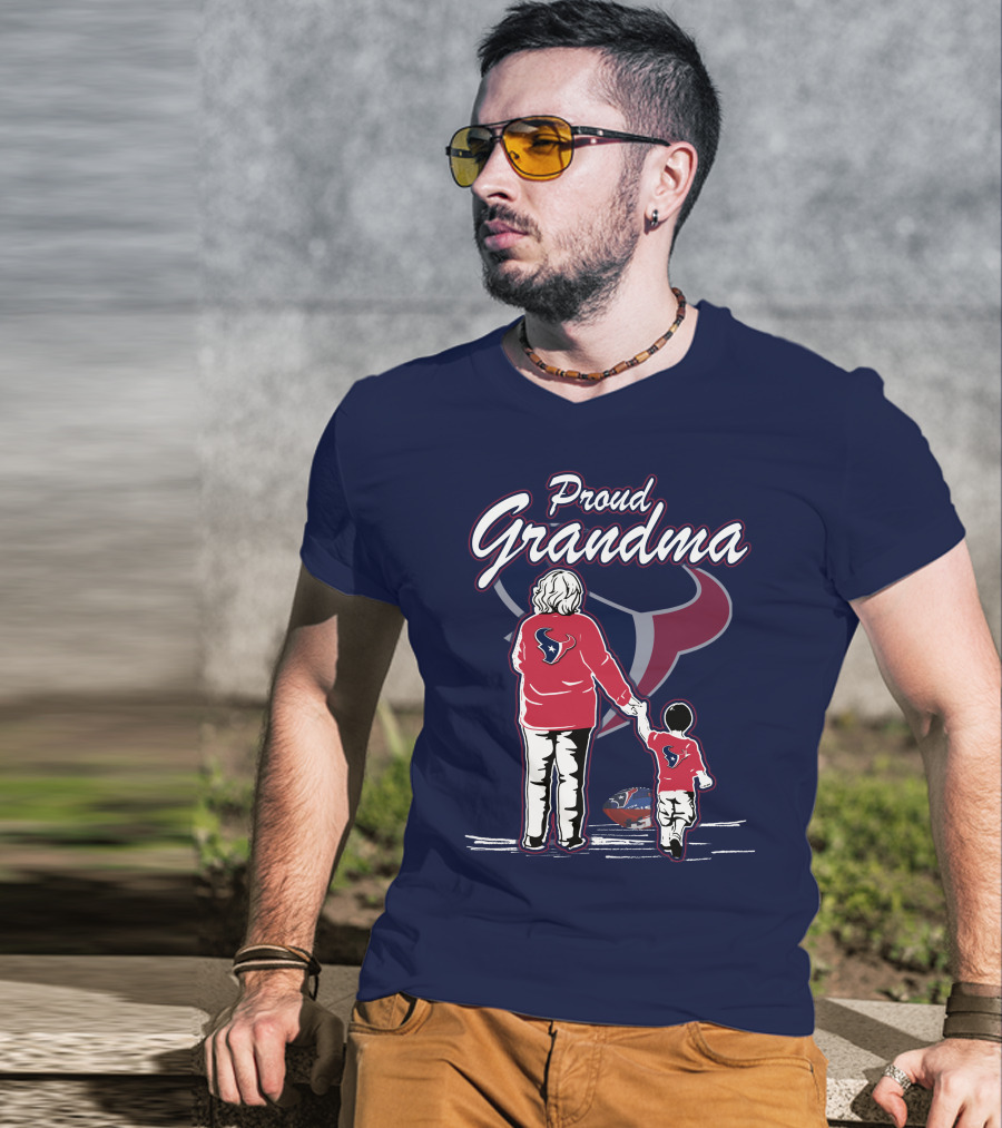 Proud Grandma Houston Texans Fan Family Football T-Shirt