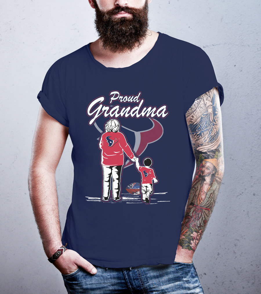 Proud Grandma Houston Texans Fan Family Football T-Shirt