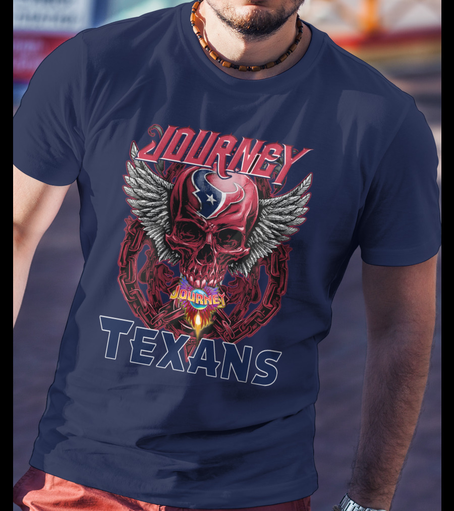 Journey Texans Skull Wings Nfl Fusion T-Shirt