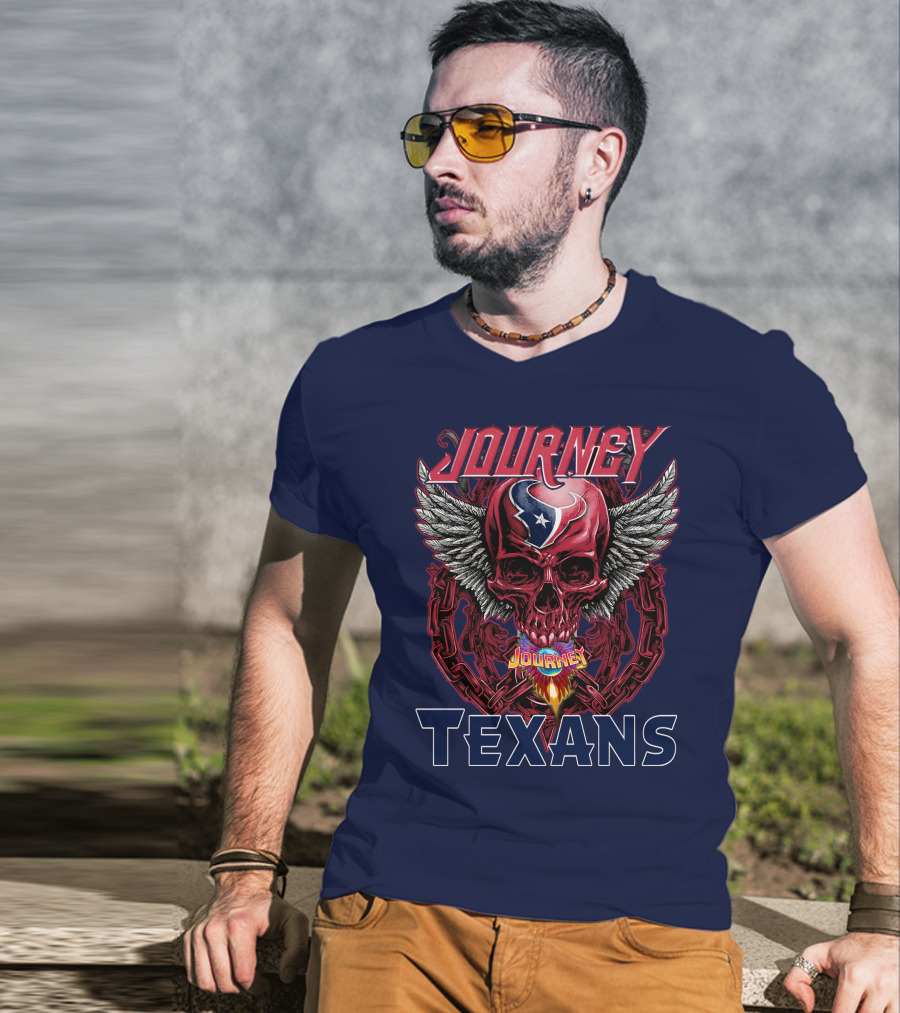 Journey Texans Skull Wings Nfl Fusion T-Shirt