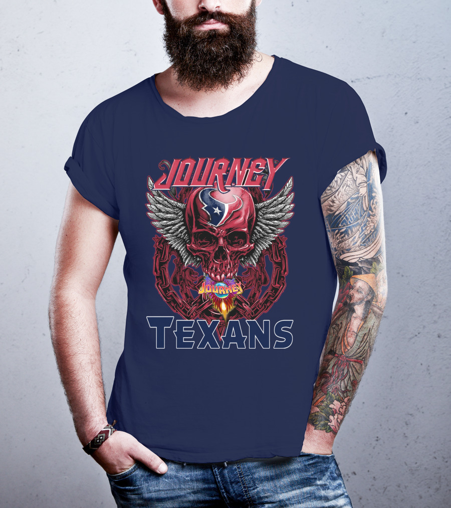 Journey Texans Skull Wings Nfl Fusion T-Shirt