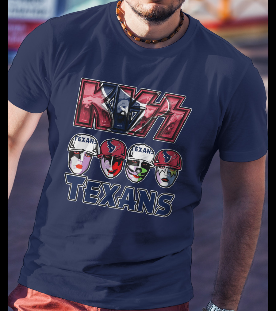 Kiss Texans Band Face Paint NFL T-Shirt