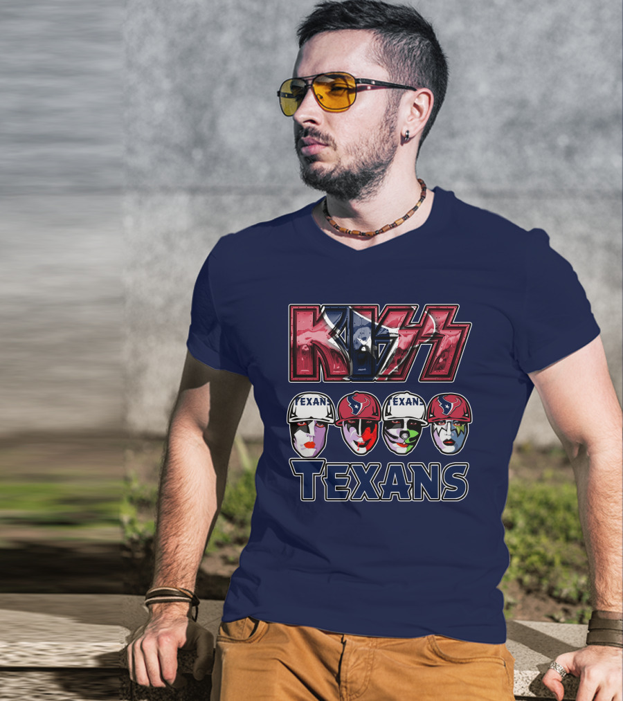 Kiss Texans Band Face Paint NFL T-Shirt