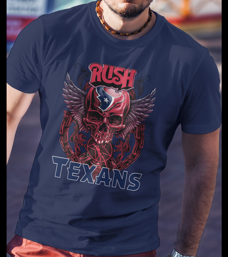 Rush Texans Skull Wings Iconic T-Shirt
