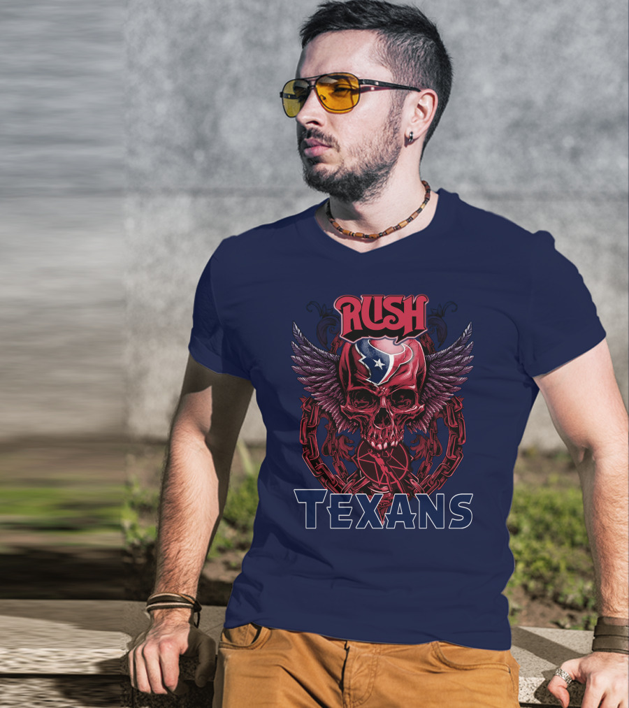 Rush Texans Skull Wings Iconic T-Shirt
