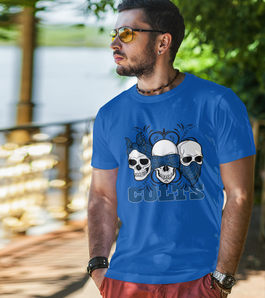 Colts 3 Skull Bandana T-Shirt