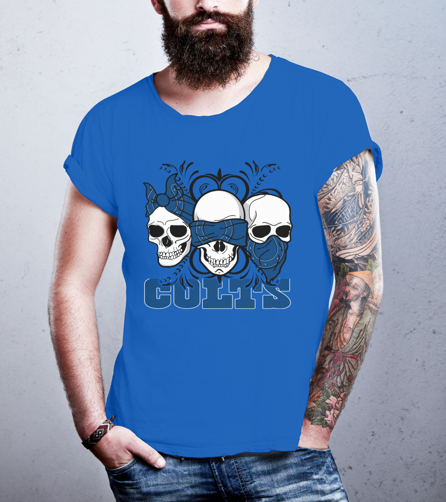 Colts 3 Skull Bandana T-Shirt