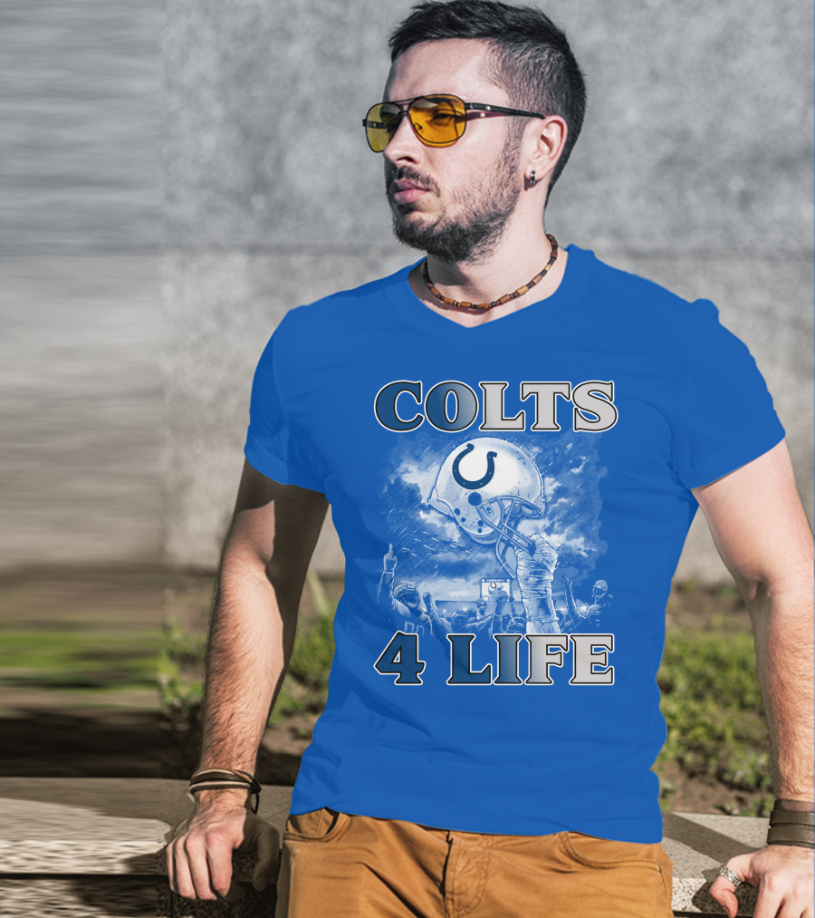 Colts 4 Life Indianapolis Colts Helmet And Fans Celebration T-Shirt