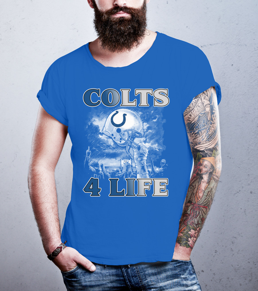 Colts 4 Life Indianapolis Colts Helmet And Fans Celebration T-Shirt