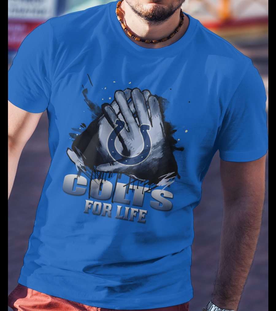 Indianapolis Colts For Life Hands Logo T-Shirt