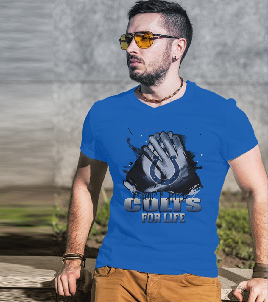 Indianapolis Colts For Life Hands Logo T-Shirt
