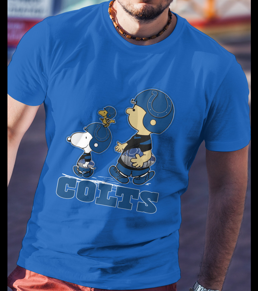 Snpfootball Indianapolis Colts Characters Blue Helmets T-Shirt