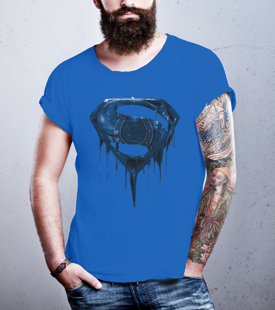 Spm Indianapolis Colts Superman Dripping T-Shirt