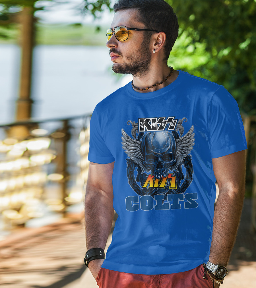 Kiss Colts Skull Wings Indianapolis Colts T-Shirt