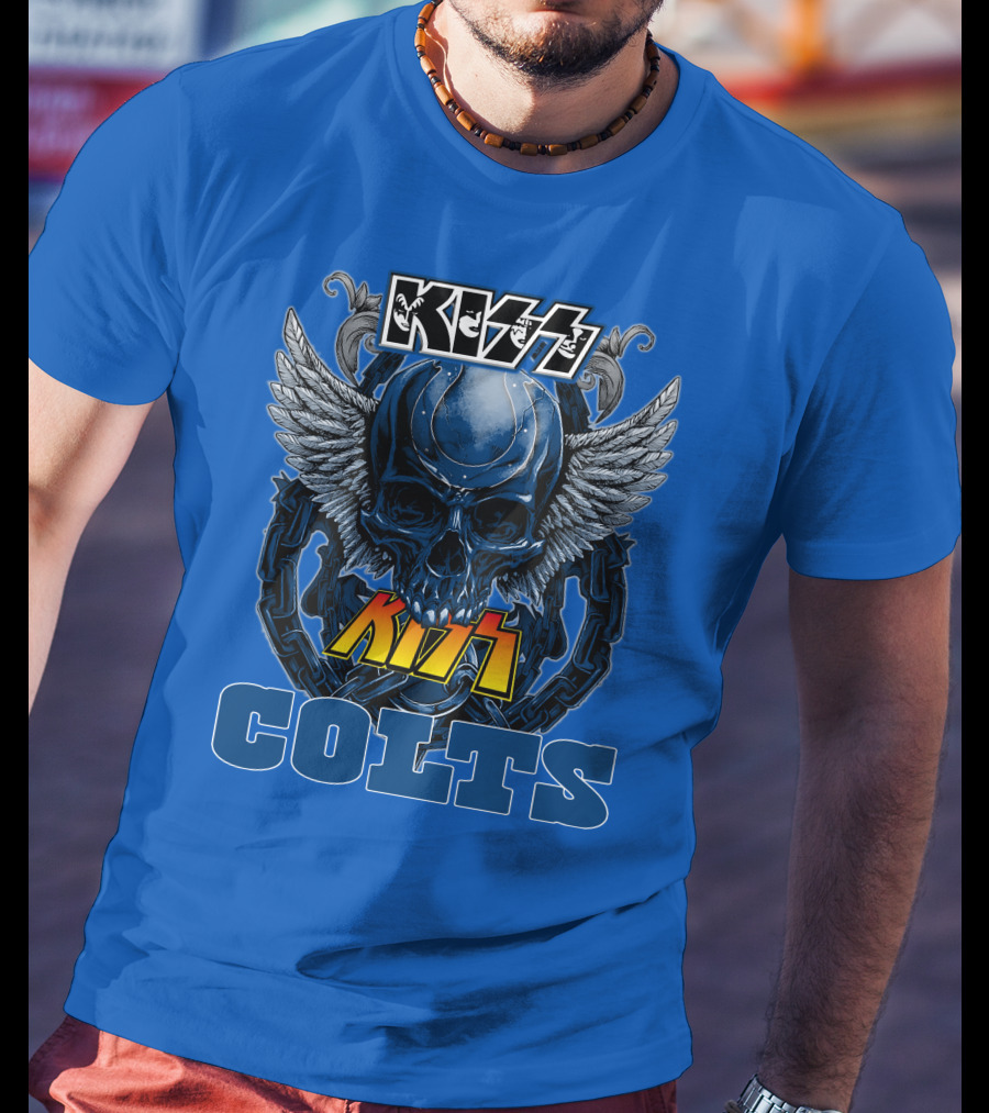Kiss Colts Skull Wings Indianapolis Colts T-Shirt