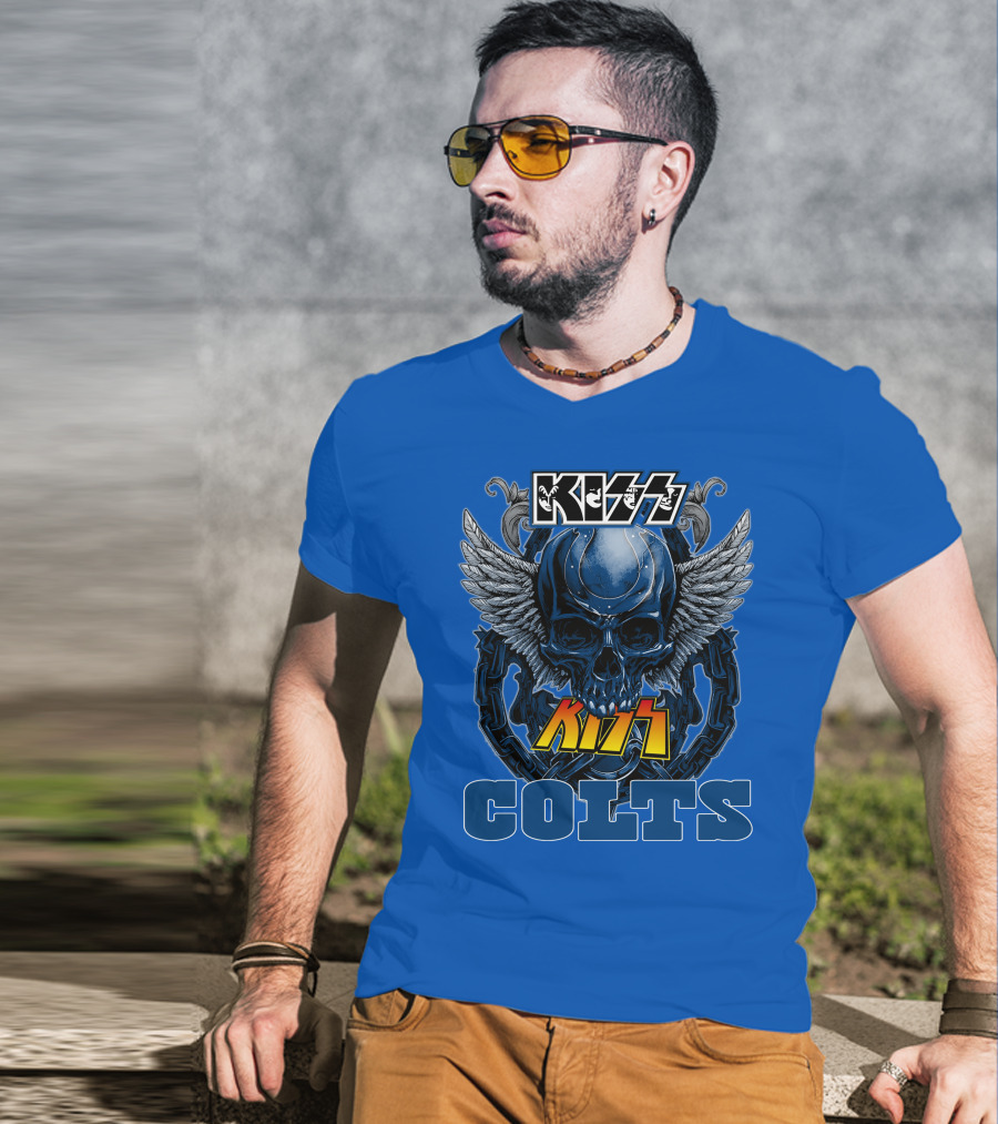 Kiss Colts Skull Wings Indianapolis Colts T-Shirt