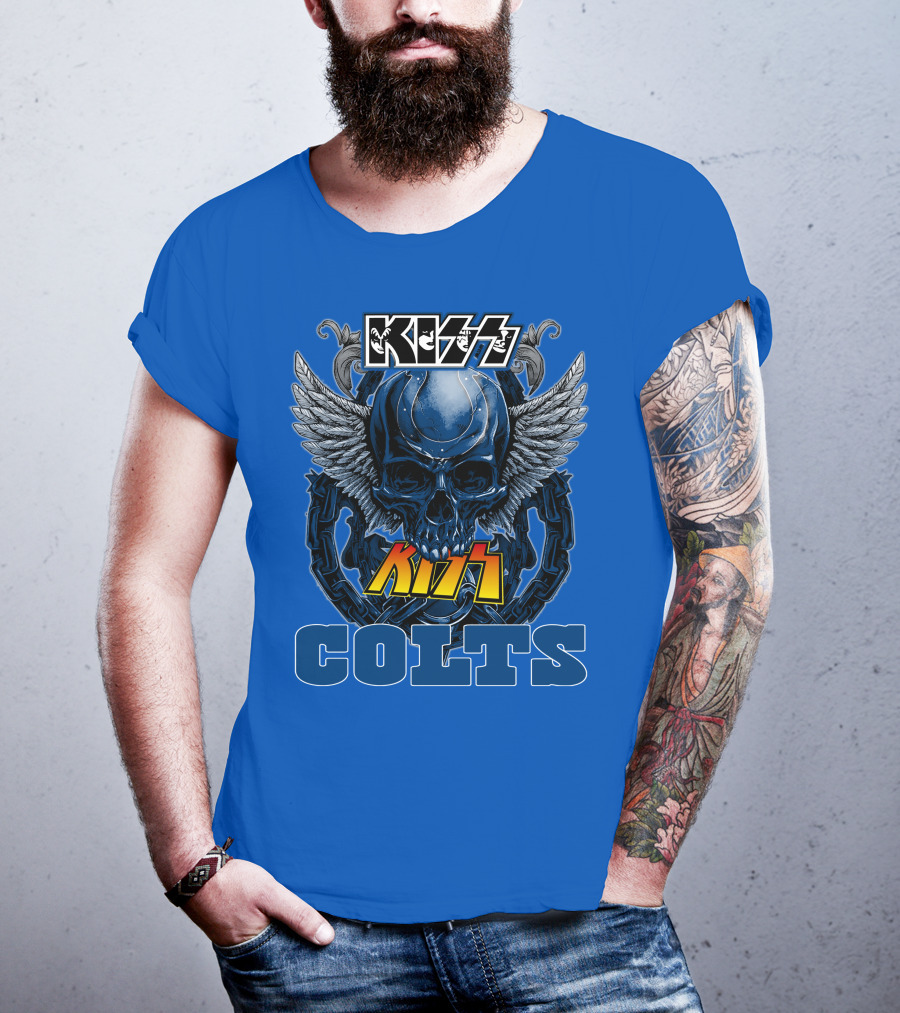 Kiss Colts Skull Wings Indianapolis Colts T-Shirt