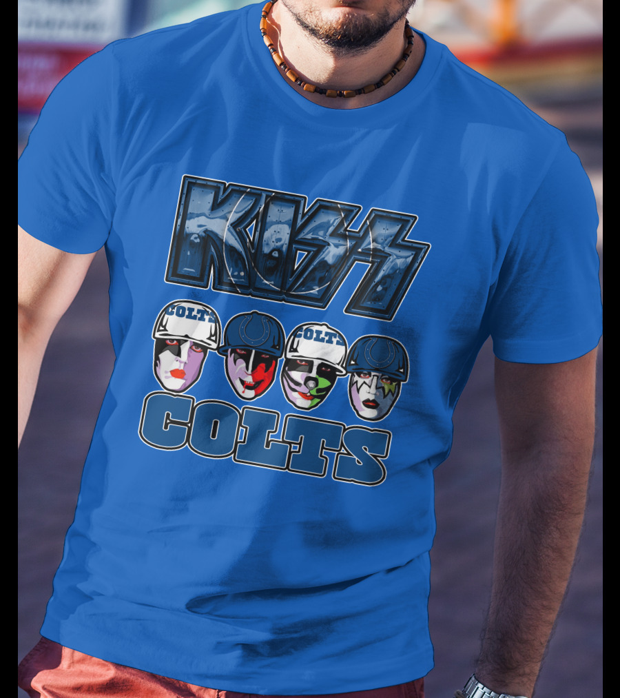 Kiss Colts Indianapolis Football Fan Facepaint Fusion T-Shirt