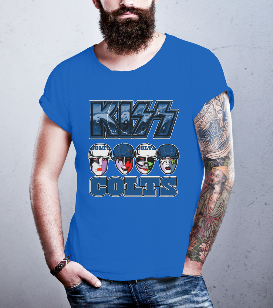 Kiss Colts Indianapolis Football Fan Facepaint Fusion T-Shirt