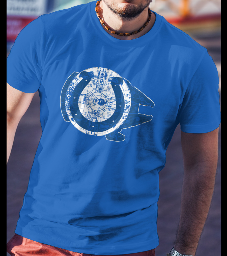 Indianapolis Colts 55 Millennium Falcon Blueprint T-Shirt
