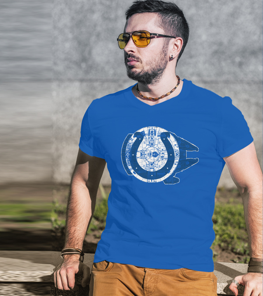 Indianapolis Colts 55 Millennium Falcon Blueprint T-Shirt