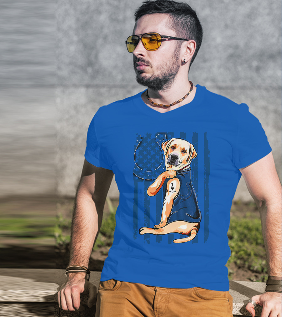 Labrador Retriever I Love Mom Indianapolis Colts T-Shirt