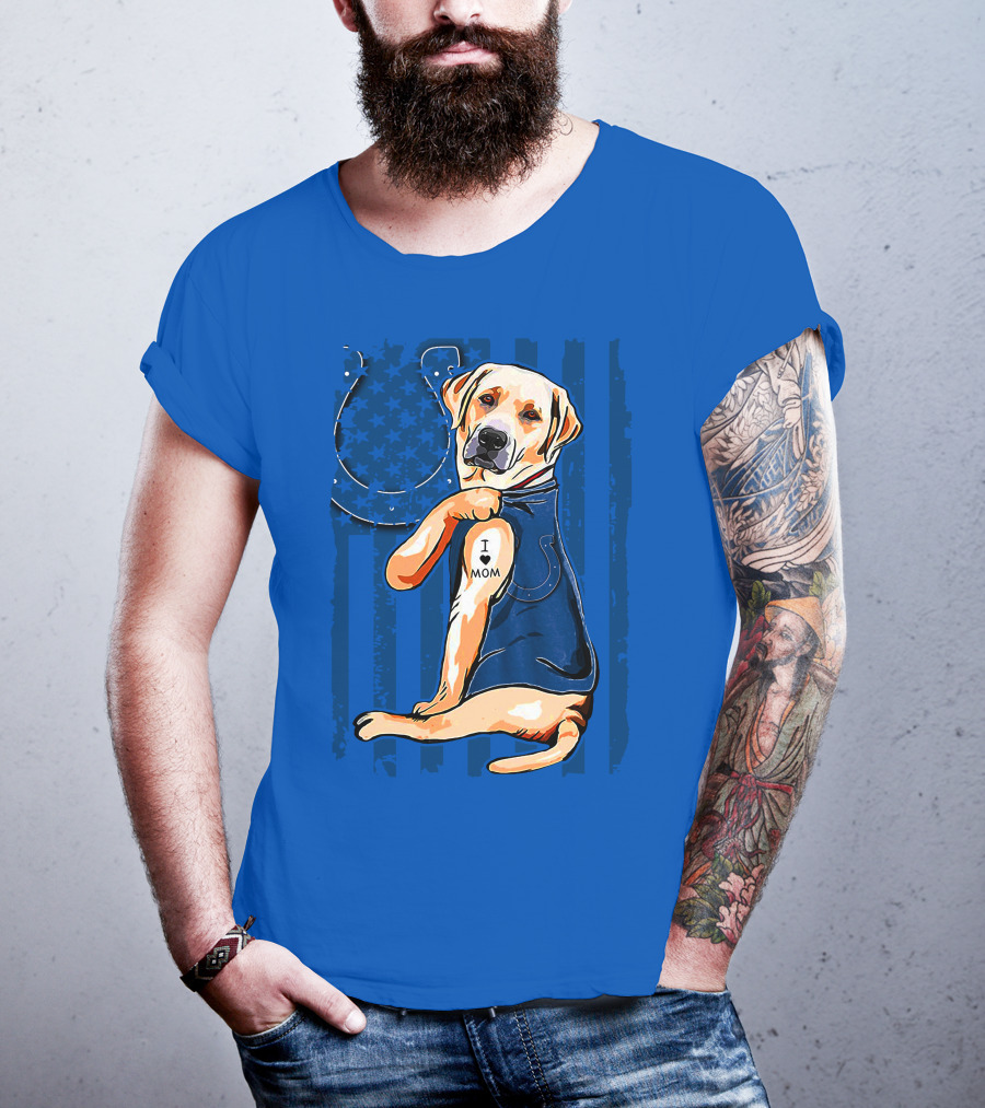 Labrador Retriever I Love Mom Indianapolis Colts T-Shirt