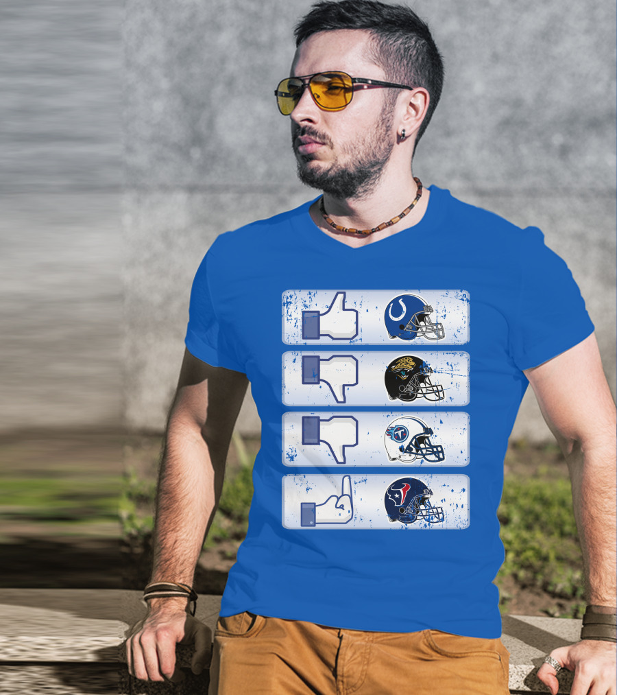 Indianapolis Colts Helmet Thumbs Up Rival Nfl Teams Jaguars Titans Texans T-Shirt