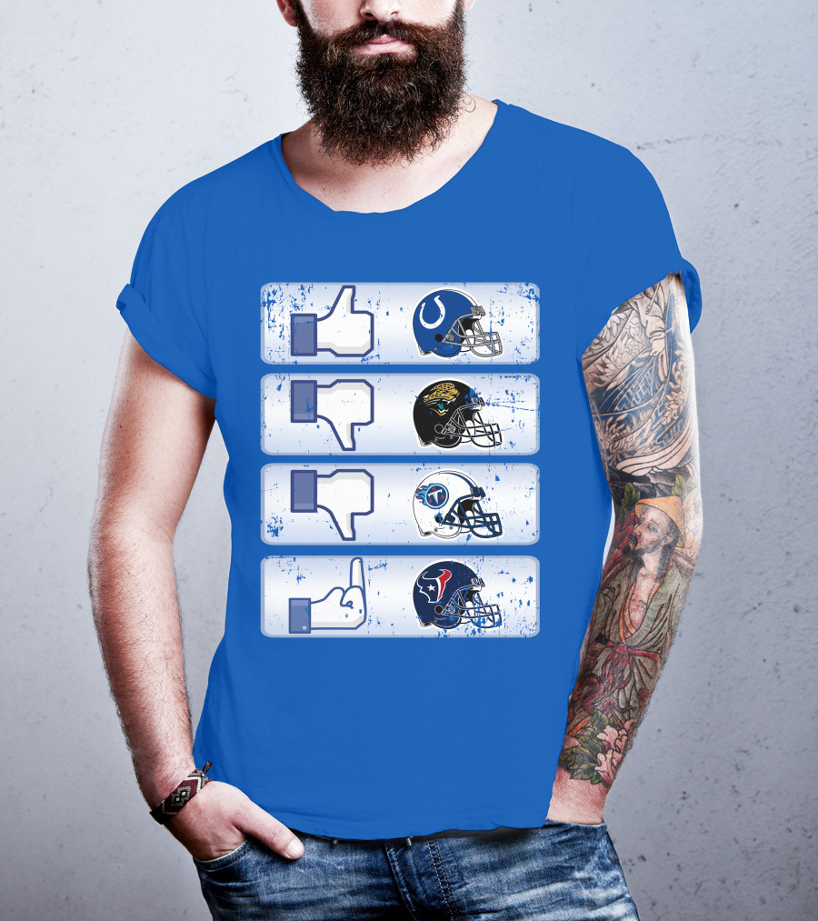 Indianapolis Colts Helmet Thumbs Up Rival Nfl Teams Jaguars Titans Texans T-Shirt