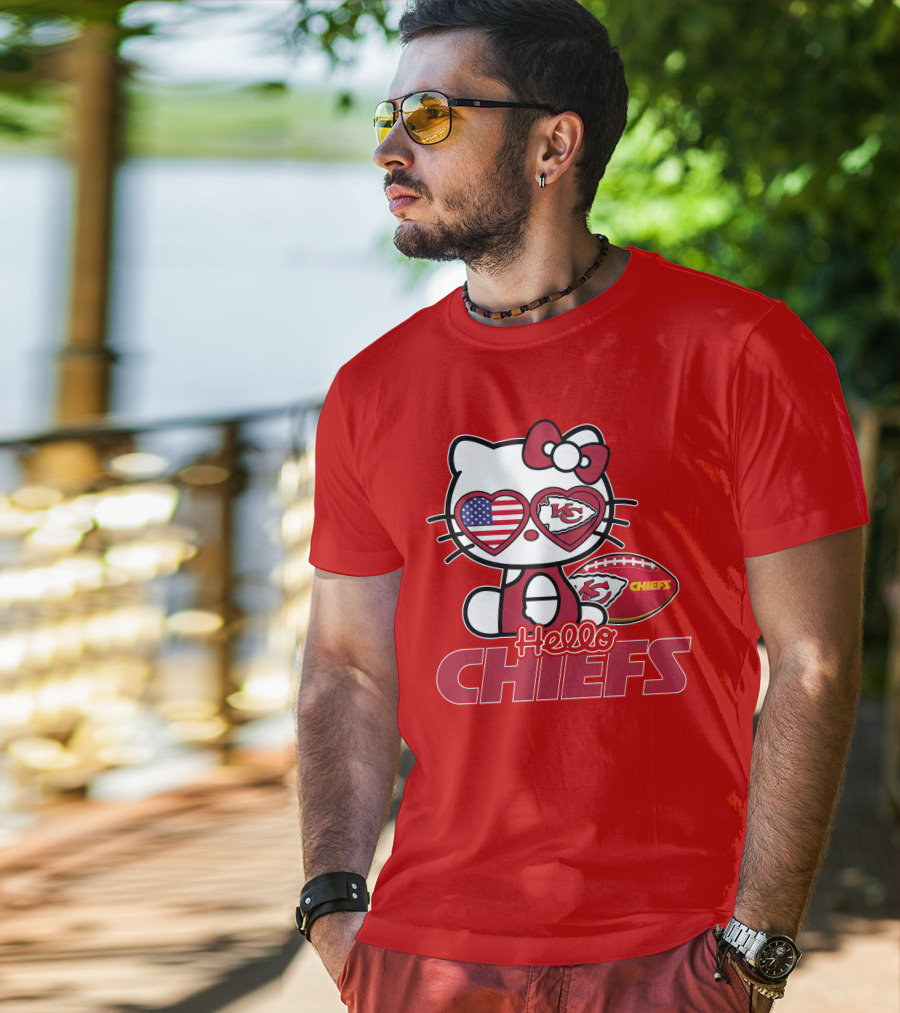Hello Kitty Chiefs Kansas City Football USA T-Shirt