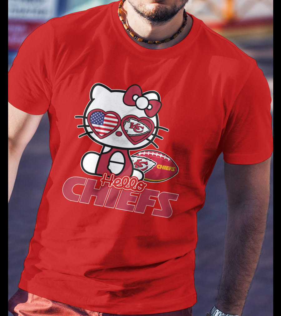 Hello Kitty Chiefs Kansas City Football USA T-Shirt