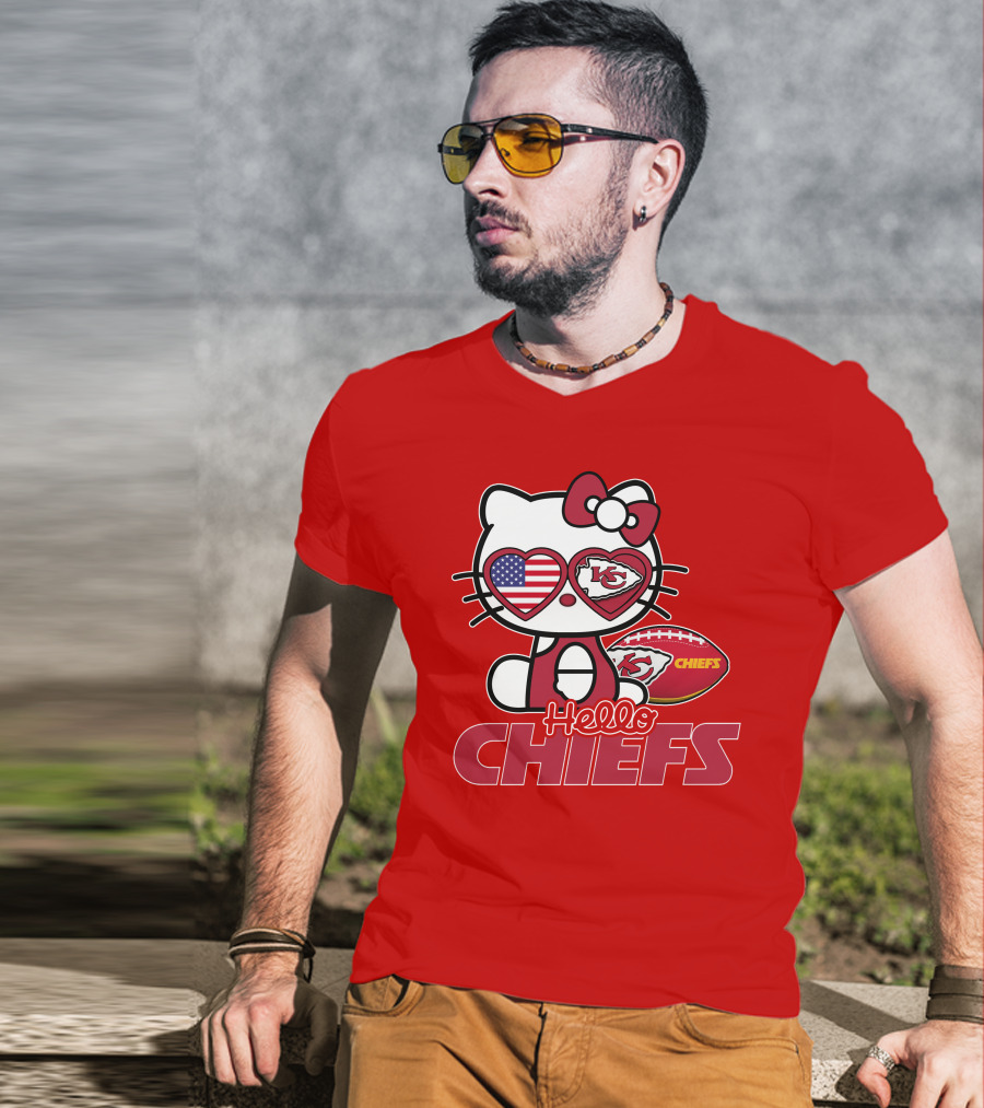 Hello Kitty Chiefs Kansas City Football USA T-Shirt