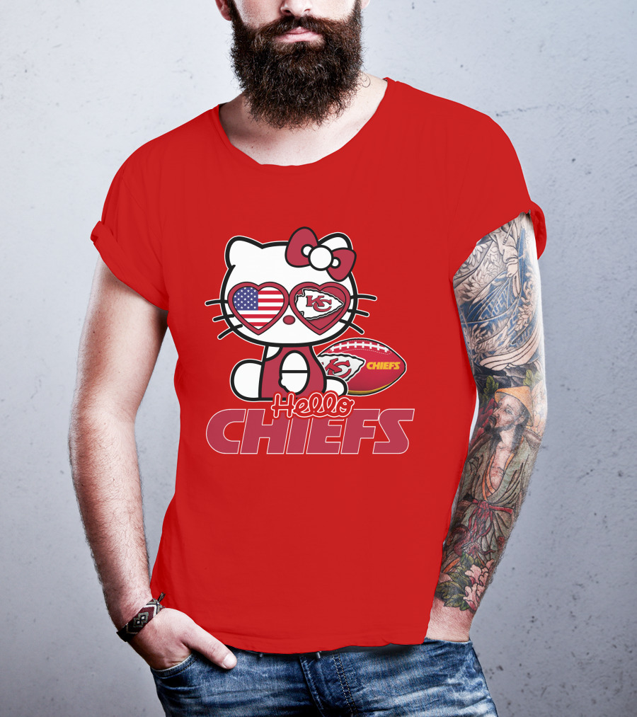 Hello Kitty Chiefs Kansas City Football USA T-Shirt