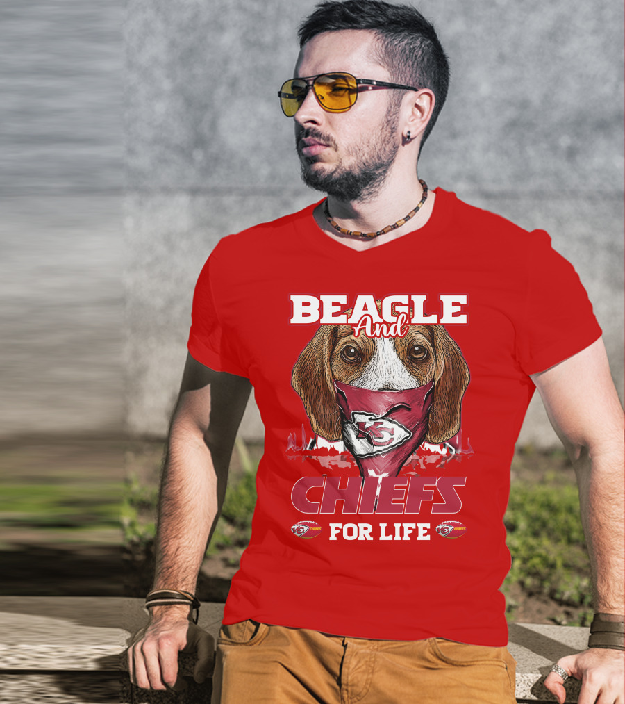 Beagle And Chiefs For Life Kansas City Chiefs T-Shirt