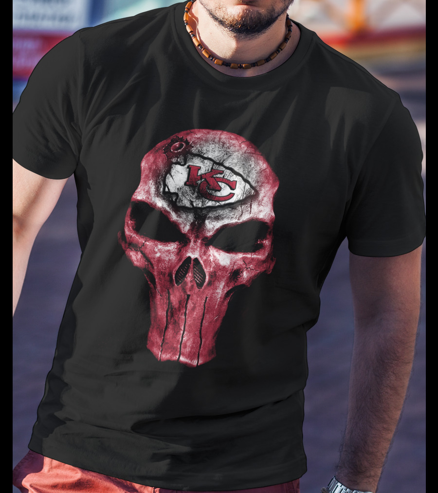 Kansas City Chiefs Skull Logo Art T-Shirt