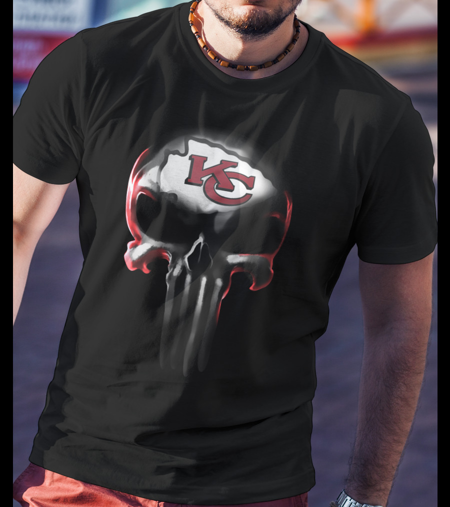 Kansas City Chiefs Kc Skull T-Shirt