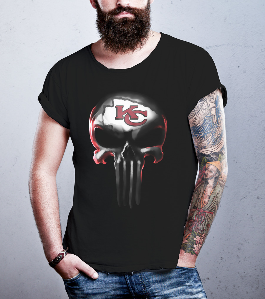 Kansas City Chiefs Kc Skull T-Shirt