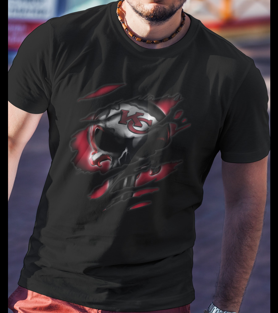 Kansas City Chiefs 41 Skull Logo T-Shirt