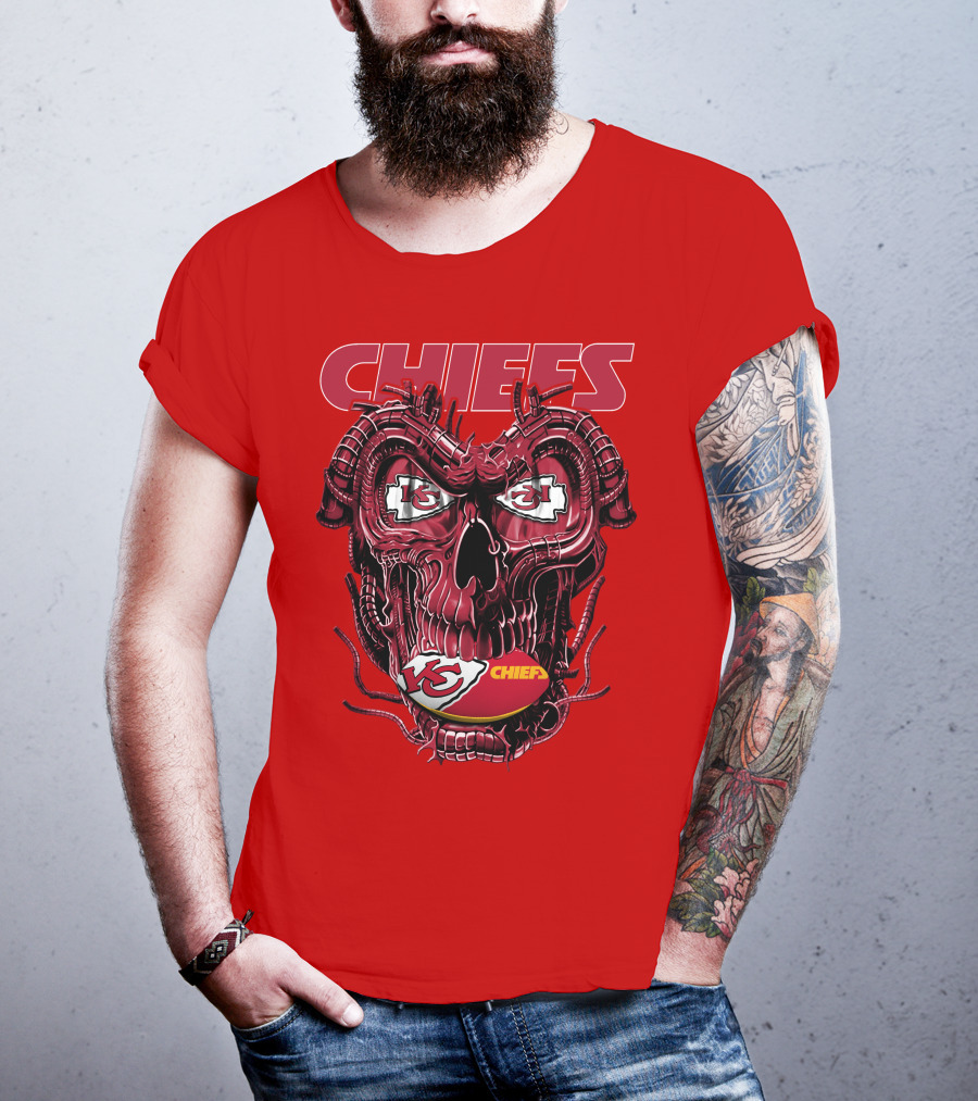 Chiefs Dragonskull Kansas City Football T-Shirt